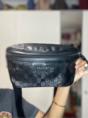 Gucci Black Monogram Belt Bag